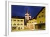 Germany, Bavaria, Berchtesgaden, Berchtesgaden, Church in Old Town at Dusk-Rainer Mirau-Framed Photographic Print