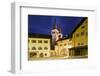 Germany, Bavaria, Berchtesgaden, Berchtesgaden, Church in Old Town at Dusk-Rainer Mirau-Framed Photographic Print