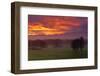 Germany, Bavaria, Faistenberg, Red Sky About the Bavarian Alpine Foothills and the Mangfallgebirge-Bernd Rommelt-Framed Photographic Print