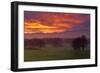 Germany, Bavaria, Faistenberg, Red Sky About the Bavarian Alpine Foothills and the Mangfallgebirge-Bernd Rommelt-Framed Photographic Print