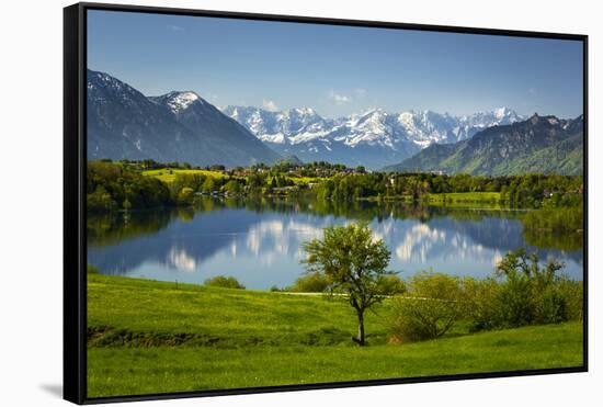 Germany, Bavaria, Foothills of the Alps with Lake Riegsee-Ralf Gerard-Framed Stretched Canvas