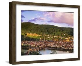 Germany, Bavaria, Heidelberg, Overview of Alte Brucke and the River Neckar-Shaun Egan-Framed Photographic Print