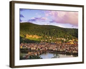 Germany, Bavaria, Heidelberg, Overview of Alte Brucke and the River Neckar-Shaun Egan-Framed Photographic Print