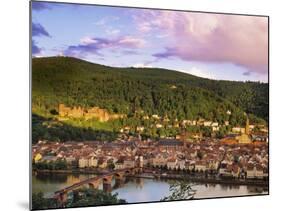 Germany, Bavaria, Heidelberg, Overview of Alte Brucke and the River Neckar-Shaun Egan-Mounted Photographic Print