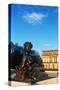 Germany, Bavaria, Herreninsel Island, Lake Chiemsee, Herrenchiemsee Palace, Bronze Statue-null-Stretched Canvas