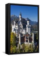 Germany, Bavaria, Hohenschwangau, Schloss Neuschwanstein castle, elevated view, fall-Walter Bibikw-Framed Stretched Canvas
