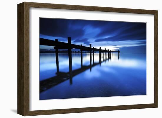 Germany, Bavaria, Lake Chiem, after Sundown with Overseas-Andreas Vitting-Framed Photographic Print