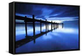 Germany, Bavaria, Lake Chiem, after Sundown with Overseas-Andreas Vitting-Framed Stretched Canvas