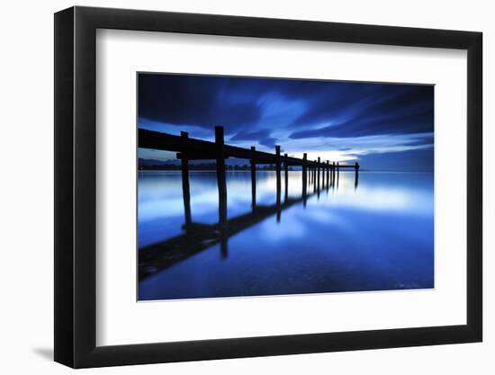 Germany, Bavaria, Lake Chiem, after Sundown with Overseas-Andreas Vitting-Framed Photographic Print