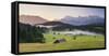 Germany, Bavaria, Lake Geroldsee, Northern Karwendel Range, Huts-Rainer Mirau-Framed Stretched Canvas