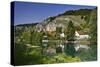 Germany, Bavaria, Lower Bavaria, AltmŸhltal (Valley), Essing, AltmŸhl, Ruin, Randeck-Udo Siebig-Stretched Canvas