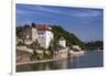 Germany, Bavaria, Lower Bavaria, Donau-Inn, Passau, the Danube with Veste Niederhaus-Udo Siebig-Framed Photographic Print