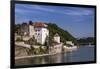 Germany, Bavaria, Lower Bavaria, Donau-Inn, Passau, the Danube with Veste Niederhaus-Udo Siebig-Framed Photographic Print