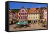 Germany, Bavaria, Lower Franconia, Main-Franconia, Karlstadt, 'Marktplatz' (Square), Karlsburg-Udo Siebig-Framed Stretched Canvas