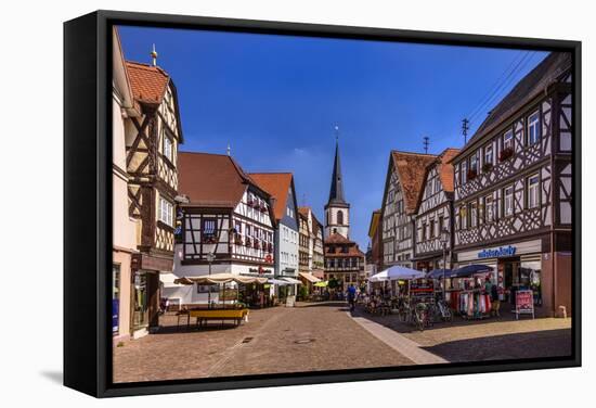 Germany, Bavaria, Lower Franconia, Main-Franconia, Lohr (River) Am Main-Udo Siebig-Framed Stretched Canvas