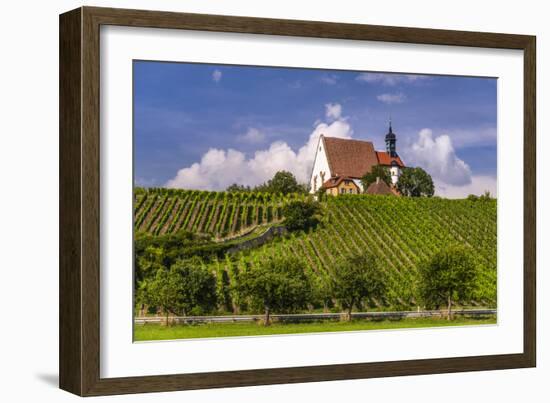 Germany, Bavaria, Lower Franconia, Mainfranken, Volkach, Pilgrimage Church Maria in the Vineyard-Udo Siebig-Framed Photographic Print