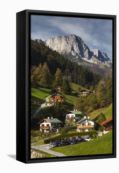 Germany, Bavaria, Maria Gern Village, Elevated View, Fall-Walter Bibikow-Framed Stretched Canvas