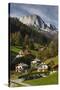Germany, Bavaria, Maria Gern Village, Elevated View, Fall-Walter Bibikow-Stretched Canvas