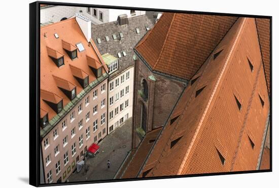 Germany, Bavaria, Munich, city centre, 'Alter Peter' (church of St Peter), roof, detail-Christine Meder stage-art.de-Framed Stretched Canvas