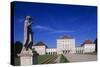 Germany, Bavaria, Munich, Gardens of 17th-Century Baroque Nymphenburg Palace, Statue-null-Stretched Canvas