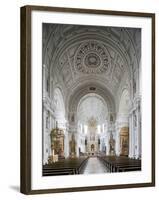 Germany, Bavaria, Munich, Nave of Michaelskirche, Second Largest Barrel-Vaulted Roof in the World t-John Warburton-lee-Framed Photographic Print