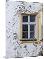 Germany, Bavaria, Munich, Ornate Stucco or Plasterwork Adorning the Front of a House in the City-John Warburton-lee-Mounted Photographic Print