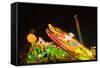 Germany, Bavaria, Munich, Theresienwiese, Oktoberfest, Play Ball Carousel, Night-Udo Siebig-Framed Stretched Canvas