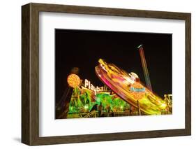 Germany, Bavaria, Munich, Theresienwiese, Oktoberfest, Play Ball Carousel, Night-Udo Siebig-Framed Photographic Print