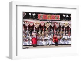 Germany, Bavaria, Munich, Theresienwiese Oktoberfest, Souvenir Stand, Gingerbread Hearts-Udo Siebig-Framed Photographic Print