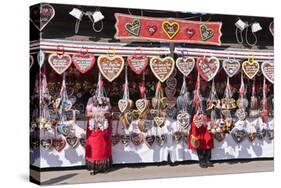 Germany, Bavaria, Munich, Theresienwiese Oktoberfest, Souvenir Stand, Gingerbread Hearts-Udo Siebig-Stretched Canvas
