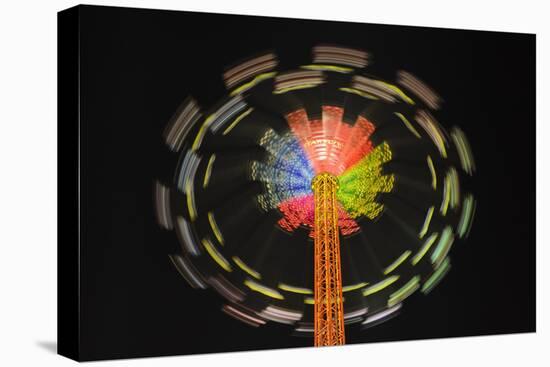 Germany, Bavaria, Munich, Theresienwiese Oktoberfest, Star Flyer Carousel, Night-Udo Siebig-Stretched Canvas