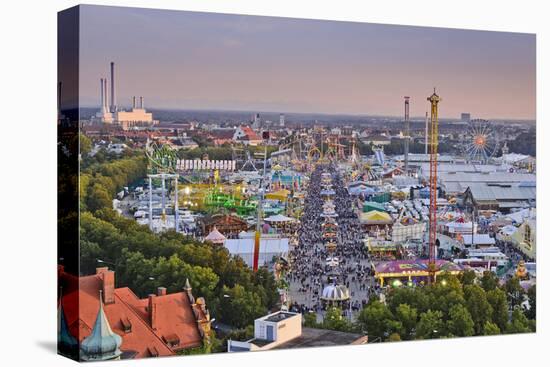 Germany, Bavaria, Munich, Theresienwiese Oktoberfest, View of St. Paul's Church-Udo Siebig-Stretched Canvas