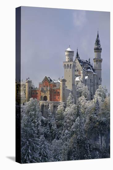 Germany, Bavaria, Neuschwanstein Castle in Winter, Morning Fog, Schwangau Near FŸssen-Uwe Steffens-Stretched Canvas