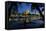 Germany, Bavaria, Regensburg, Danube Shore, Dusk, Cathedral-Chris Seba-Framed Stretched Canvas