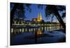 Germany, Bavaria, Regensburg, Danube Shore, Dusk, Cathedral-Chris Seba-Framed Photographic Print