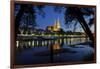 Germany, Bavaria, Regensburg, Danube Shore, Dusk, Cathedral-Chris Seba-Framed Photographic Print