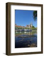 Germany, Bavaria, Regensburg, Danube Shore, Museum Ship, Cathedral-Chris Seba-Framed Photographic Print