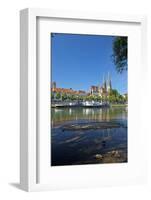 Germany, Bavaria, Regensburg, Danube Shore, Museum Ship, Cathedral-Chris Seba-Framed Photographic Print