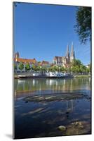 Germany, Bavaria, Regensburg, Danube Shore, Museum Ship, Cathedral-Chris Seba-Mounted Photographic Print