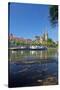 Germany, Bavaria, Regensburg, Danube Shore, Museum Ship, Cathedral-Chris Seba-Stretched Canvas