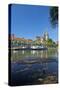 Germany, Bavaria, Regensburg, Danube Shore, Museum Ship, Cathedral-Chris Seba-Stretched Canvas