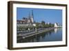 Germany, Bavaria, Regensburg, Ratisbon, Old Town, View by River Danube-null-Framed Giclee Print