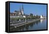 Germany, Bavaria, Regensburg, Ratisbon, Old Town, View by River Danube-null-Framed Stretched Canvas