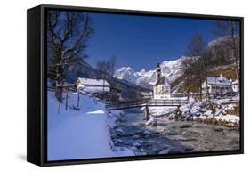 Germany, Bavaria, Upper Bavaria, Berchtesgaden, Ramsau Bei Berchtesgaden-Udo Siebig-Framed Stretched Canvas