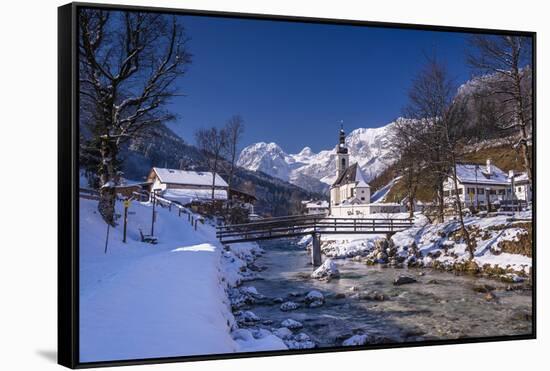 Germany, Bavaria, Upper Bavaria, Berchtesgaden, Ramsau Bei Berchtesgaden-Udo Siebig-Framed Stretched Canvas