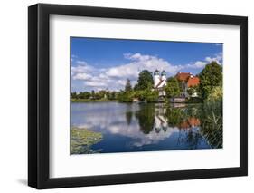 Germany, Bavaria, Upper Bavaria, Chiemgau, Seebruck, Seeon District, Cloistersee and Cloister Seeon-Udo Siebig-Framed Photographic Print