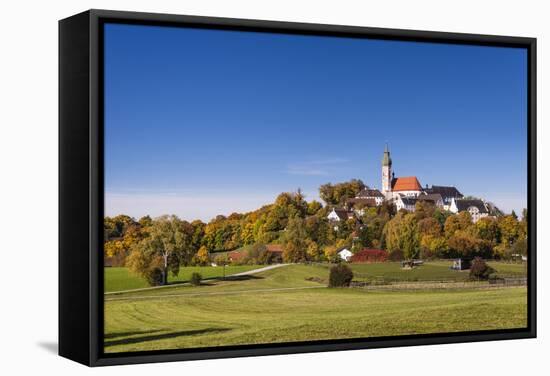 Germany, Bavaria, Upper Bavaria, 'FŸnf Seen Land' (Region), Andechs, Autumn Landscape with Andechs-Udo Siebig-Framed Stretched Canvas
