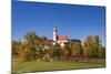 Germany, Bavaria, Upper Bavaria, FŸnfseenland, Andechs, Autumn Landscape with Abbey Andechs-Udo Siebig-Mounted Photographic Print