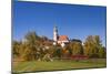 Germany, Bavaria, Upper Bavaria, FŸnfseenland, Andechs, Autumn Landscape with Abbey Andechs-Udo Siebig-Mounted Photographic Print