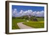 Germany, Bavaria, Upper Bavaria, FŸnfseenland, Andechs, Spring Scenery with Cloister of Andechs-Udo Siebig-Framed Photographic Print